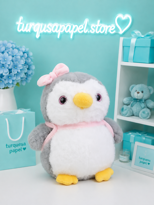 Pinguino maleta rosada